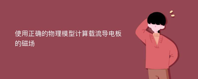 使用正确的物理模型计算载流导电板的磁场