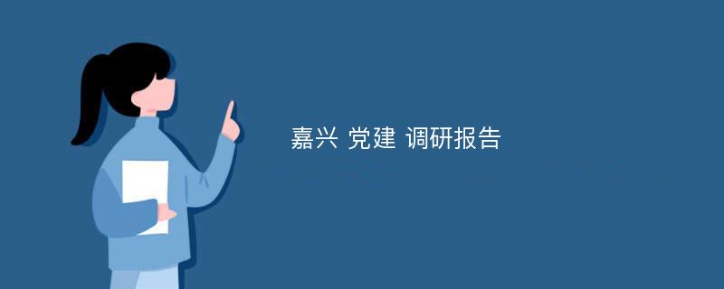 嘉兴 党建 调研报告