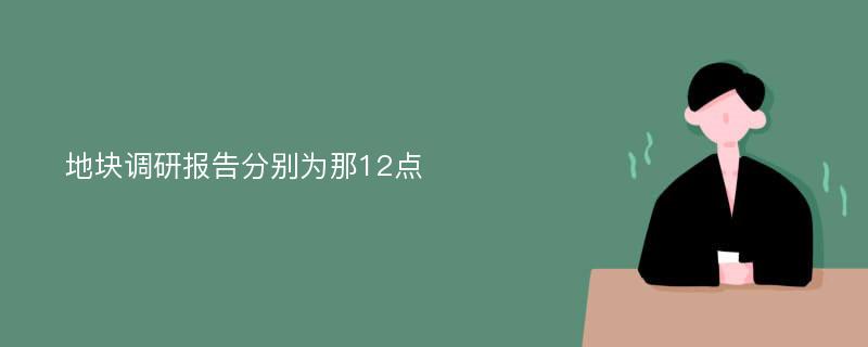 地块调研报告分别为那12点