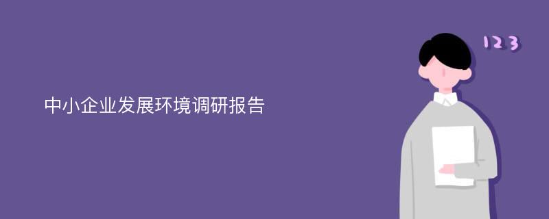 中小企业发展环境调研报告