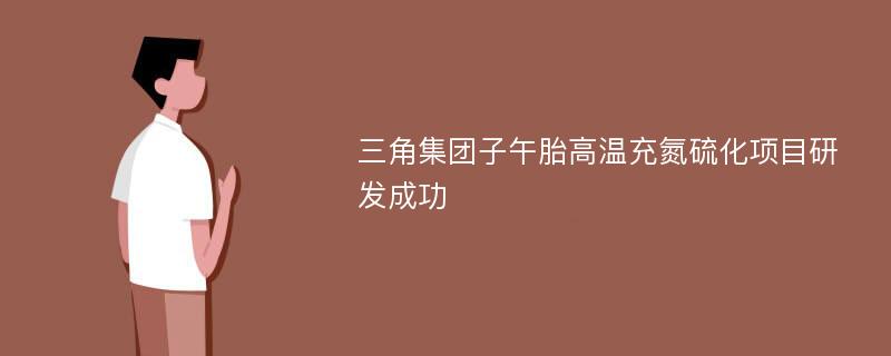 三角集团子午胎高温充氮硫化项目研发成功