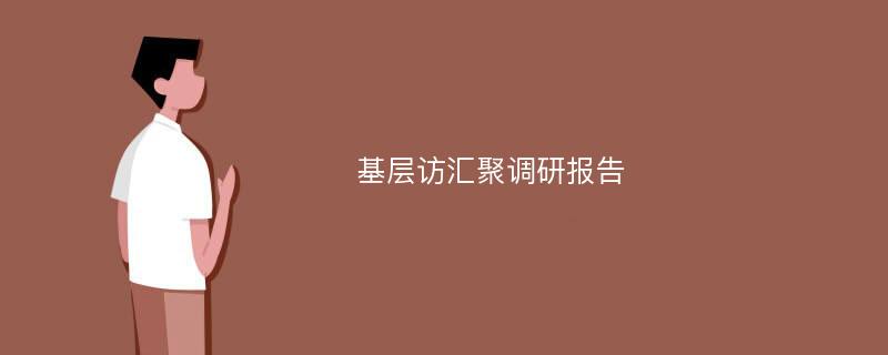 基层访汇聚调研报告