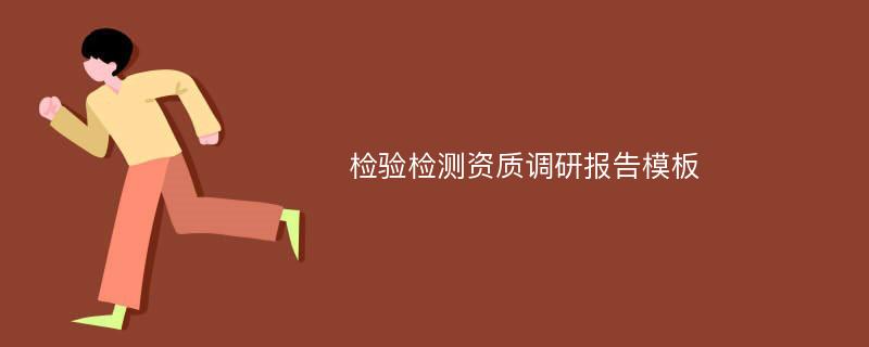 检验检测资质调研报告模板